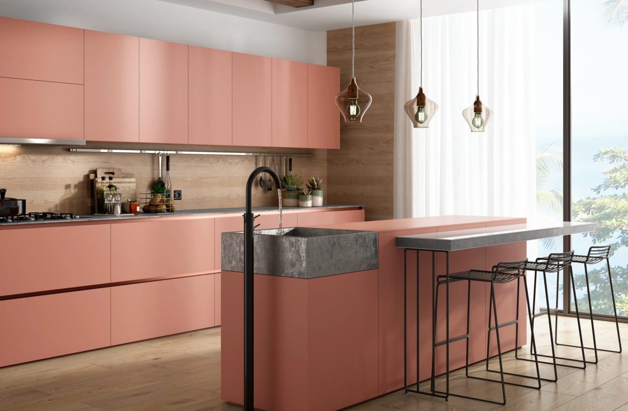 alvic zenit mēbeļu plātnes laša krāsā