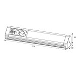 LED lampa, transformātos + slēdzis, 2*schuko 2*usb 12V/15W