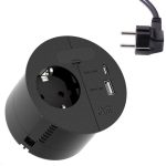 Kontaktligzda apaļa, 2*USB + kontaktligzda